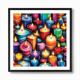 Many Candles Seamless Pattern 1 Art Print