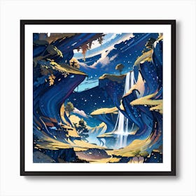 Waterfall In The Sky Art Print