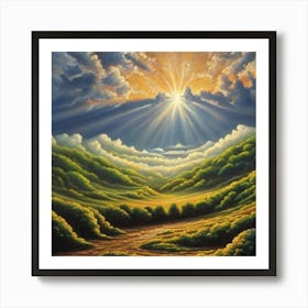 Sunrise Over The Valley Art Print