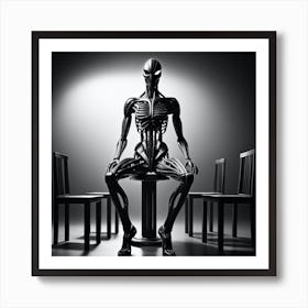 Skeleton Sitting On A Chair 15 Art Print