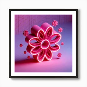 Neon Flower 6 Art Print