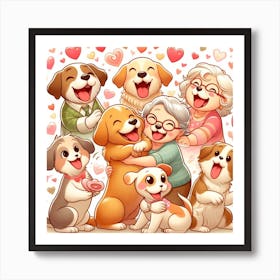 Happy Dogs Art Print