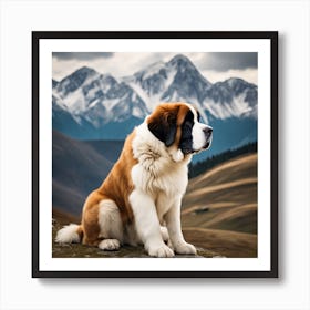 St Bernard Dog 9 Art Print