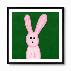 Pink Rabbit in the woods 🐇🌳 Art Print