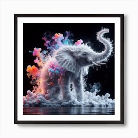 Elephant In Water 1 Art Print