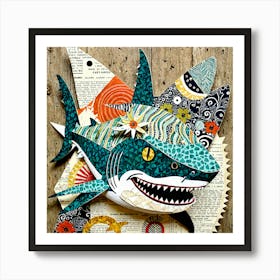 Paper Shark Art Print