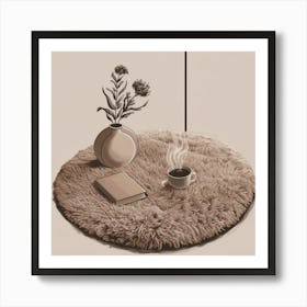 Cozy Living Room Rug Art Print