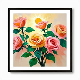 Roses Flowers Art Print