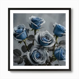 Blue Roses Art Print