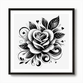 Black And White Rose Poster