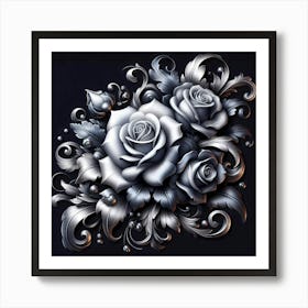 Silver Roses Art Print