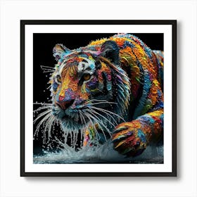 Colorful Tiger 4 Art Print