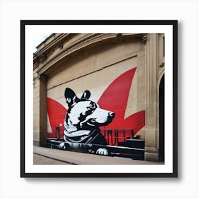 Dog With A Red Collar Art Print