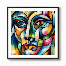  A Picasso Inspired Portrait 2 Art Print