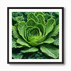 Close Up Of A Cabbage 1 Art Print