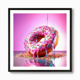 Donut Drip Art Print