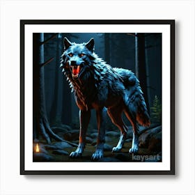 Wolf In The Woods Art Print