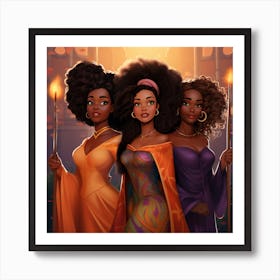 Three African Princesses Art Print