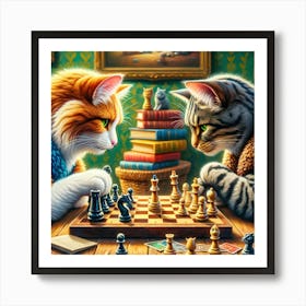 Chess Paws: The Grandmasters' Duel Art Print