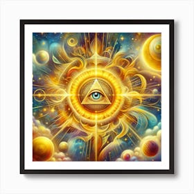 Sun with eye 1 Art Print