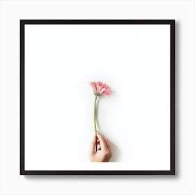 Hand Holding A Flower Art Print