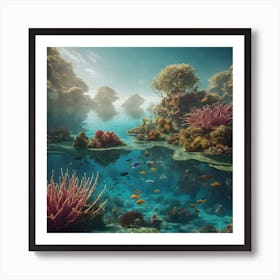 Surreal Underwater Landscape Inspired By Dali 8 Art Print