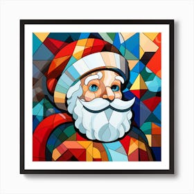 Stained Glass Santa Claus Art Print