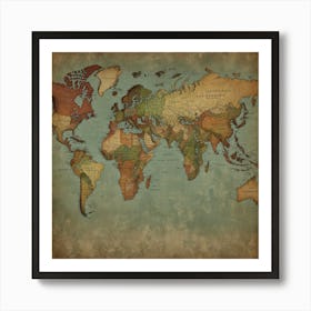 Old World Map 7 Art Print