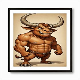 Bull With Horns Art Print