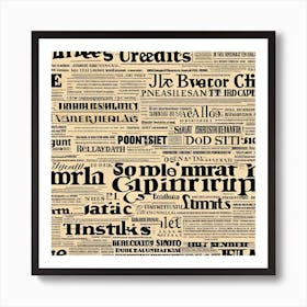 Old Swedish Newspaper Art Print