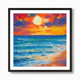 Sunset On The Beach Art Print