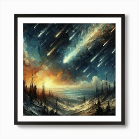 Meteors In The Sky Poster