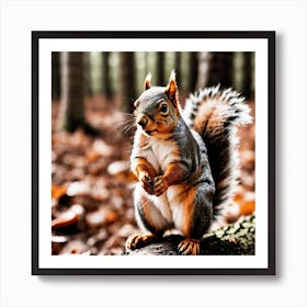 Squirrel In The Forest 10 Art Print