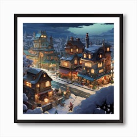 Christmas Village Art Print