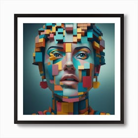 Abstract Portrait Of A Woman Art Print