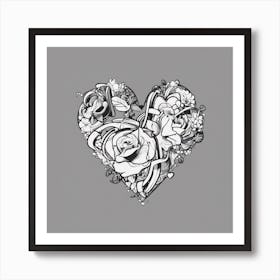 Heart Of Roses Art Print