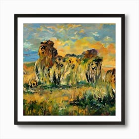 Lions In The Grass Art Print