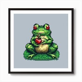 Frog With Apple Art Print