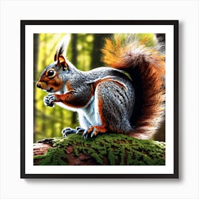 Squirrel In The Forest 400 Art Print