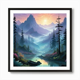 The Soft Glow Of Dawn Peak Art Print