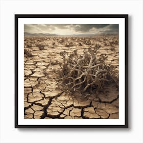 Dry Desert Landscape 2 Art Print