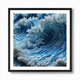 The raging wave Art Print