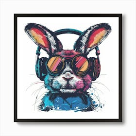 Rabbit With Headphones 2 Art Print