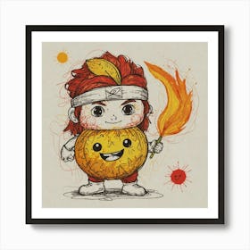 Orange Ninja Art Print