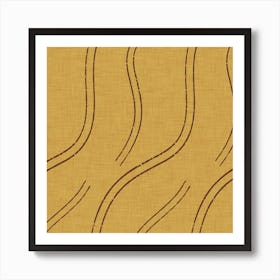 Yellow Wavy Orange Art Print