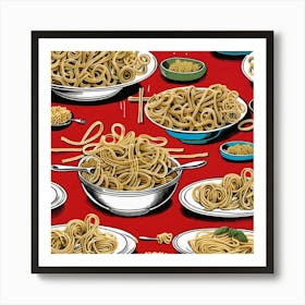 Spaghetti And Meatballs Art Print