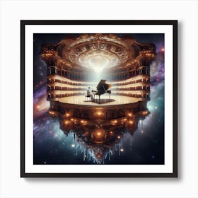 Grand Piano In Space 2 Art Print