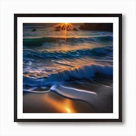 Sunset On The Beach 808 Art Print