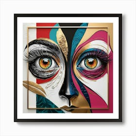 Abstract Of A Woman'S Face Art Print