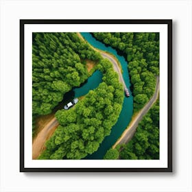 Aerial View Of A Forest Art Print